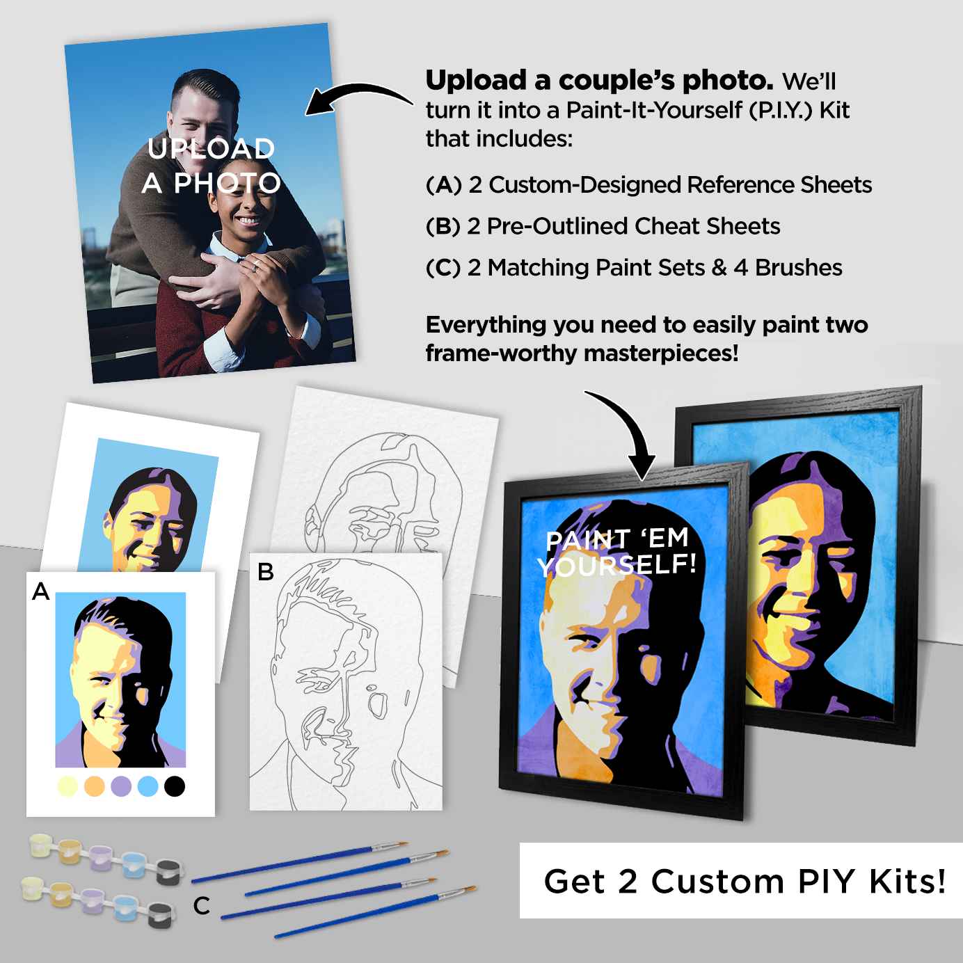 Custom Couple's Paint-It-Yourself (P.I.Y.) Kit