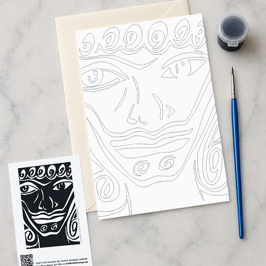 Greek God Silhouette Painting Card Kit