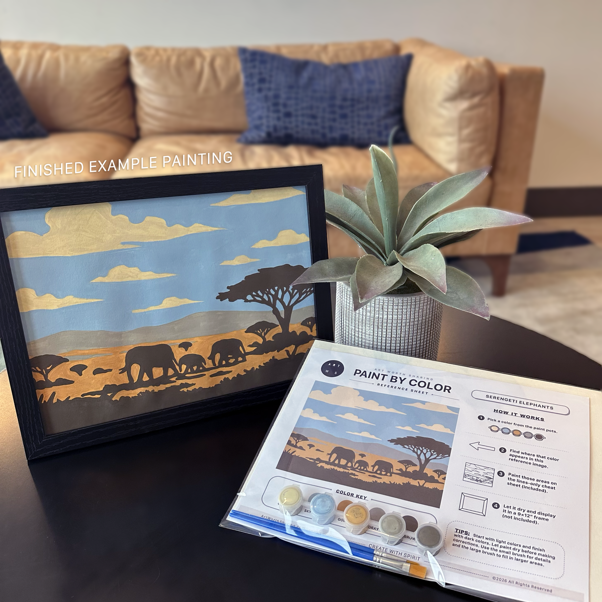 Serengeti Elephants | Paint by Color Kit